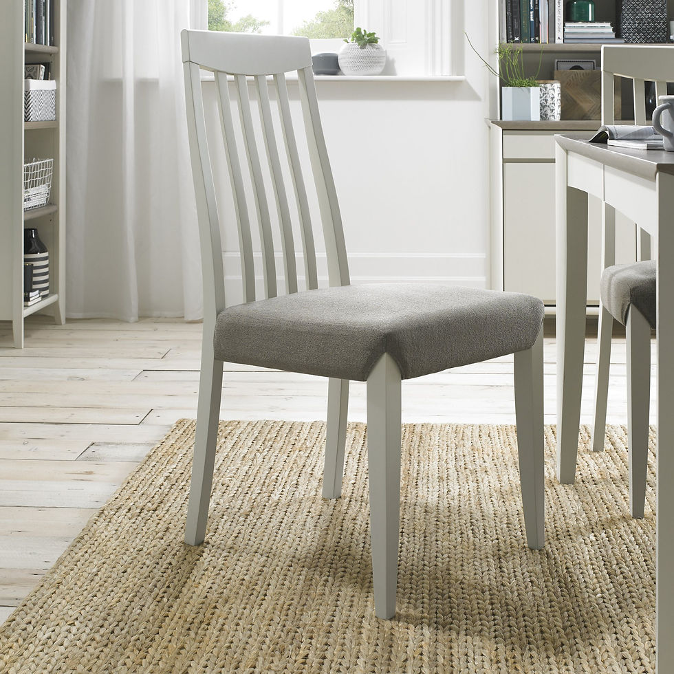 Thumbnail: Bergen Grey Washed Slat Back Chair - Titanium Fabric (Pair)