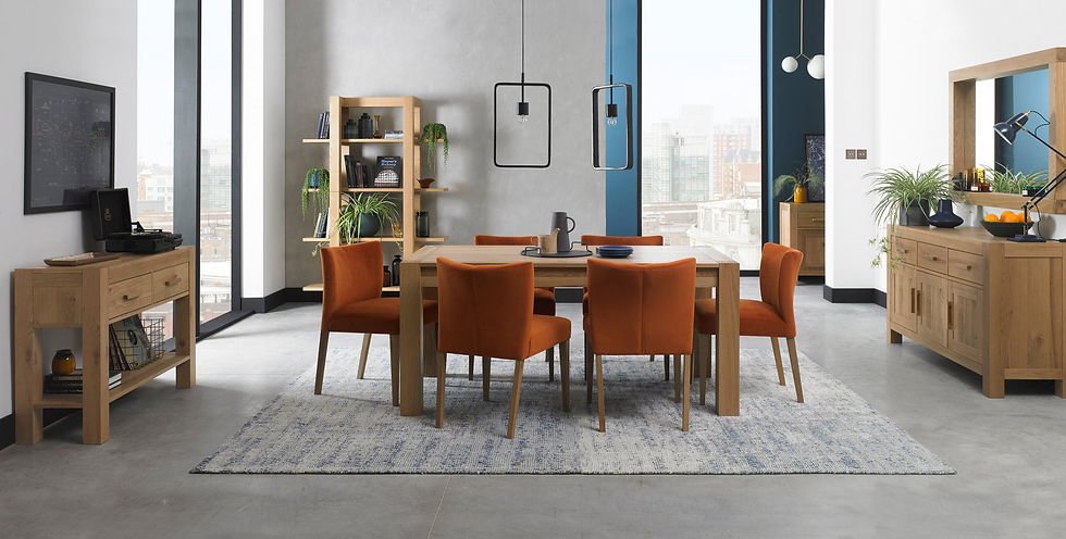 Thumbnail: Turin Light Oak Low Back Uph Chair - Harvet Pumpkin Velvet Fabric (Pair)
