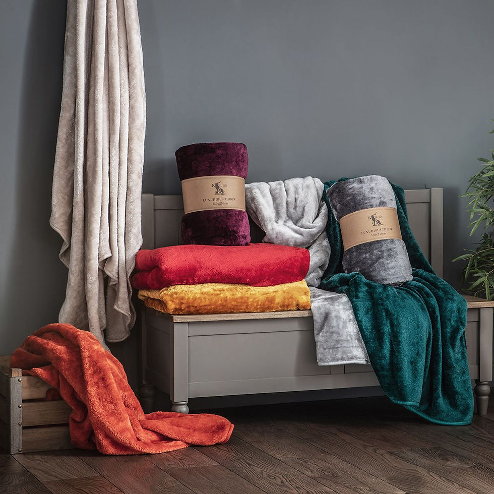 Thumbnail: Fluffy Fleece Throw - Burnt Orange