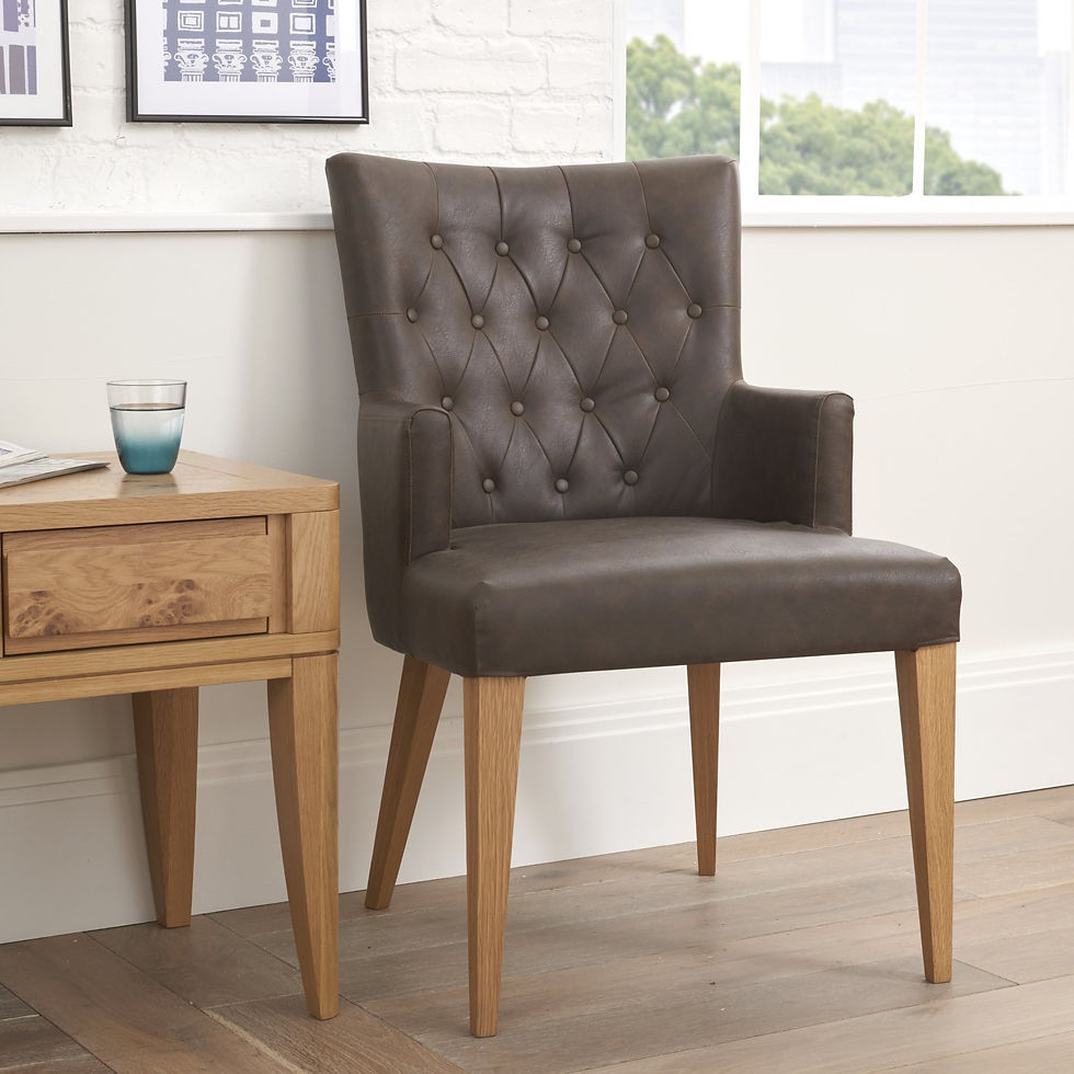 Thumbnail: High Park Upholstered Arm Chair - Distressed Bonded Leather (Pair)