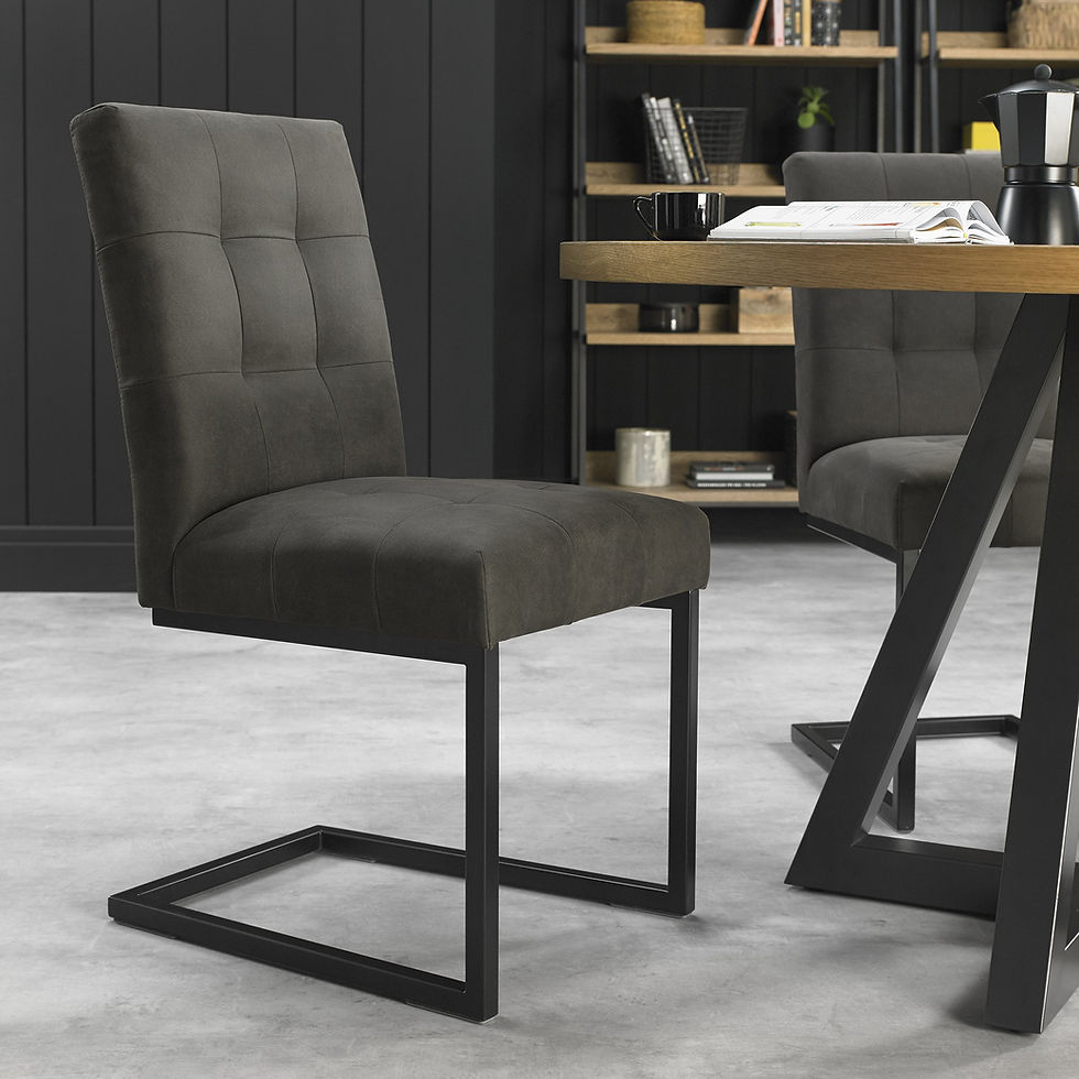 Thumbnail: Indus Uph Cantilever Chair - Dark Grey Fabric (Pair)