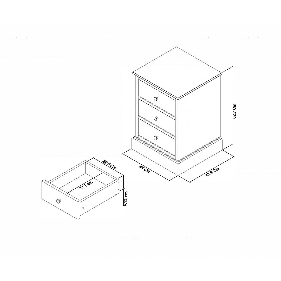 Thumbnail: Ashby White 3 Drawer Nightstand