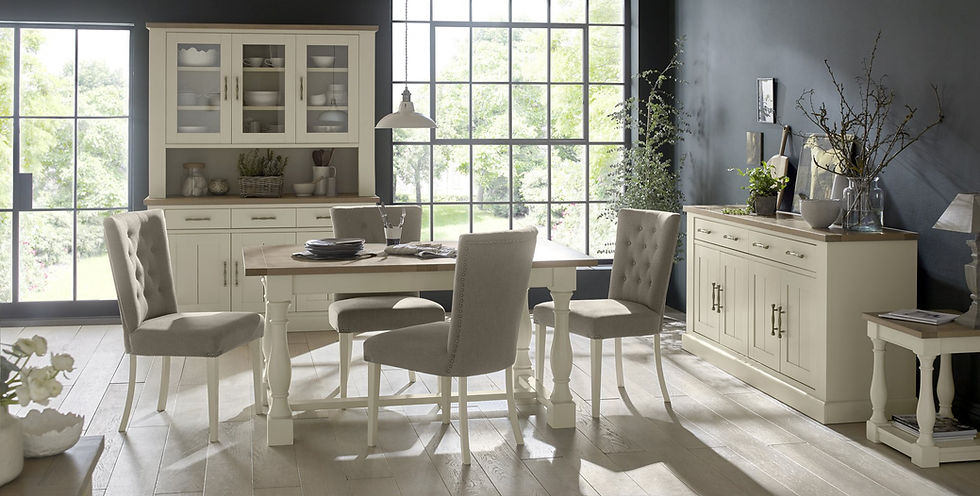 Thumbnail: Chartreuse Aged Oak & Antique White 3 Door Sideboard