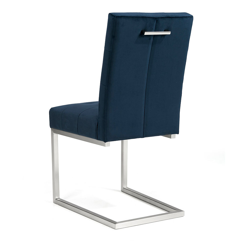 Thumbnail: Tivoli Dark Oak Uph Cantilever Chair - Dark Blue Velvet (Pair)