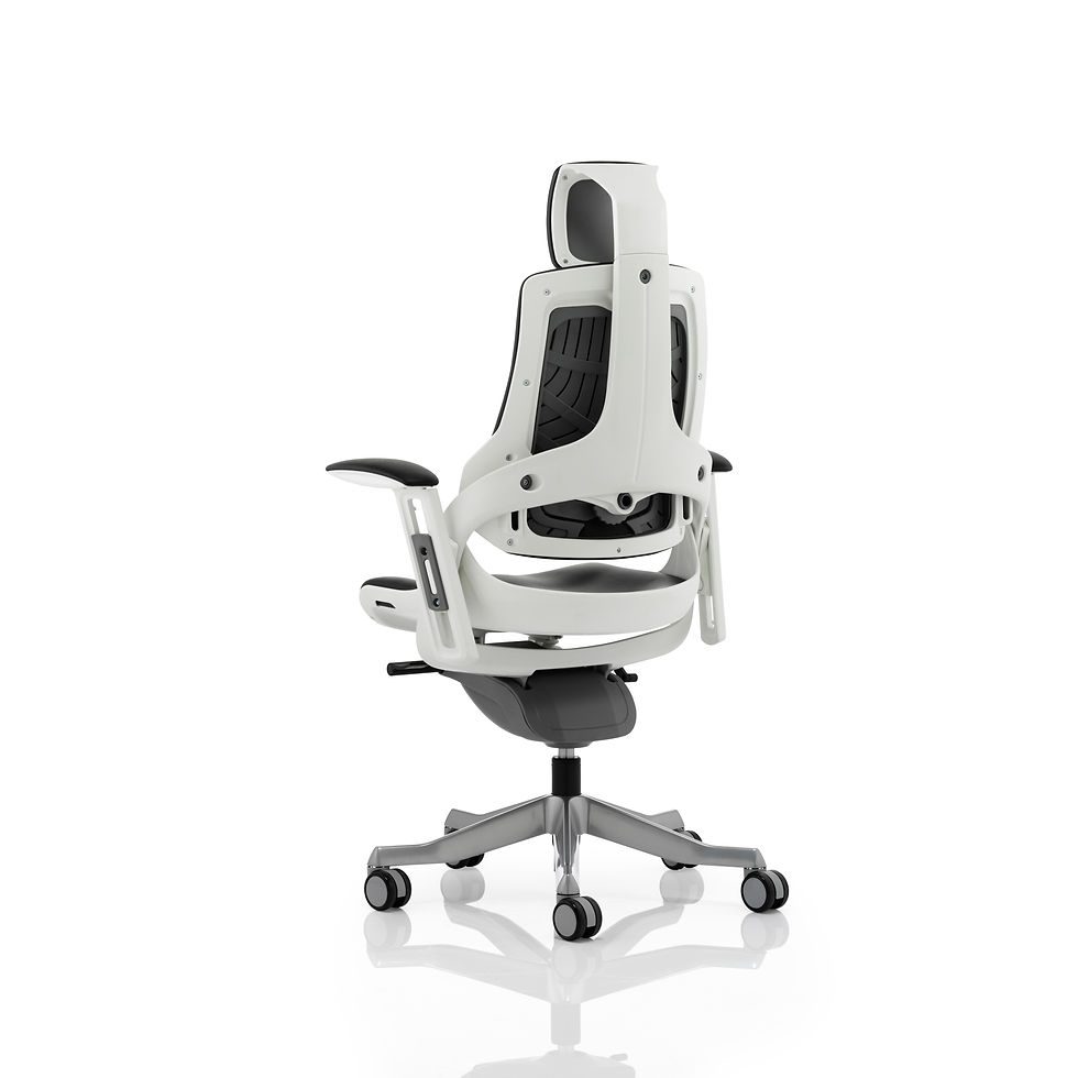 Thumbnail: Zure Executive Chair Black Leather With Arms With Headrest