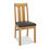 Thumbnail: Turin Light Oak Slatted Chair - Brown Bonded Leather (Sold in Pairs)