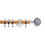 Thumbnail: Neo Oak 28 mm Smoke Grey Faceted Ball Curtain Pole Set - Chrome