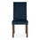 Thumbnail: Parker Dark Oak Square Back Chair - Dark Blue Velvet Fabric (Pair)