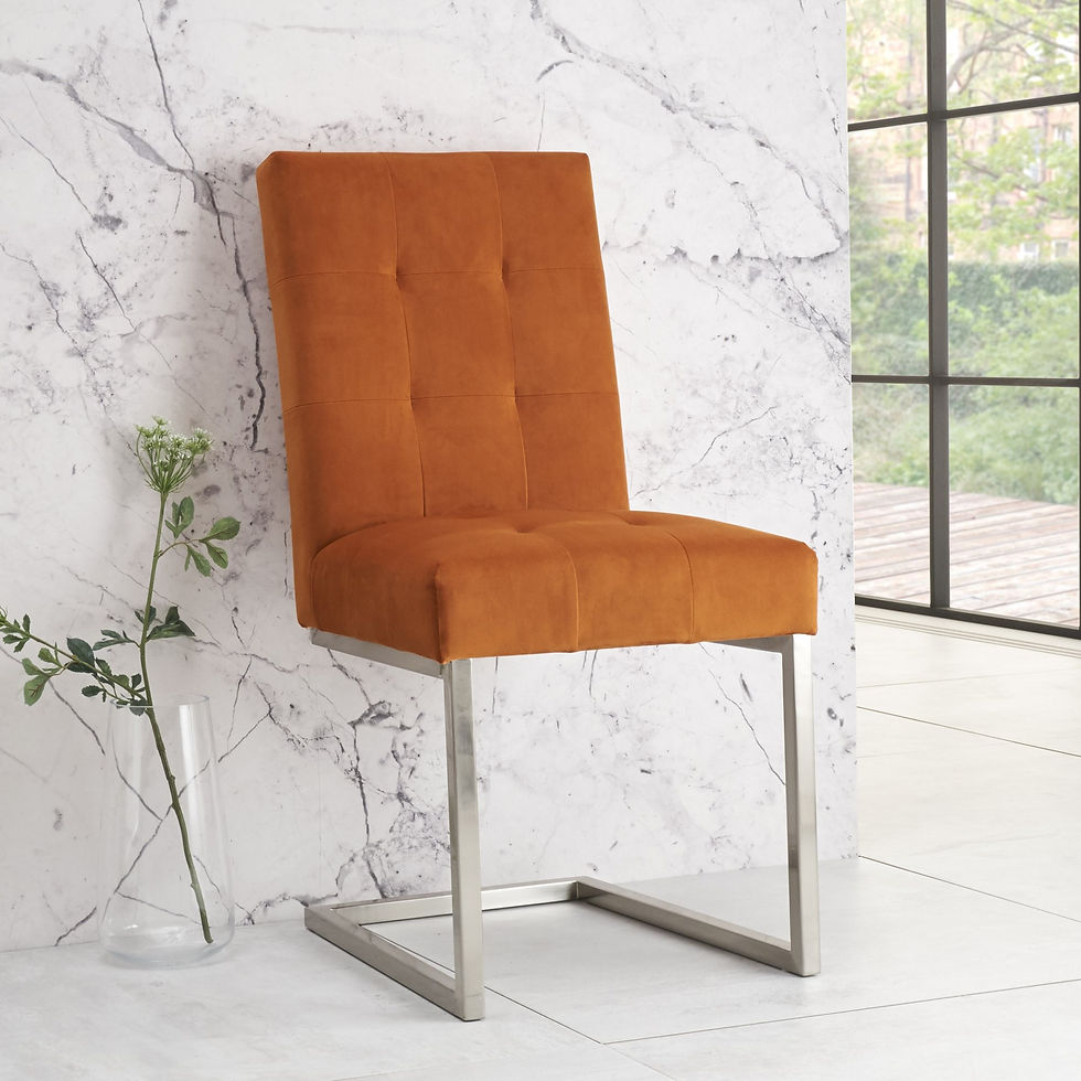 Thumbnail: Tivoli Dark Oak Uph Cantilever Chair - Harvest Pumpkin Velvet (Pair)