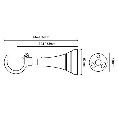 Thumbnail: Neo Oak 28 mm Stud Eyelet Curtain Pole Set - Stainless Steel