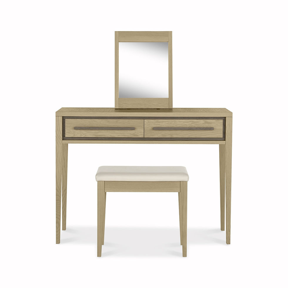 Thumbnail: Rimini Aged Oak & Weathered Oak Stool - Ivory Bonded Leather