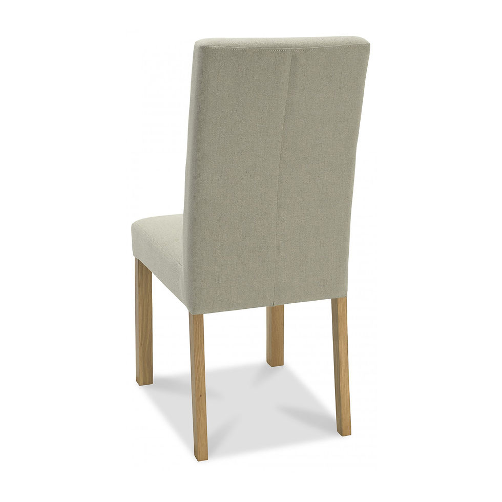 Thumbnail: Parker Light Oak Square Back Chair - Silver Grey Fabric (Pair)
