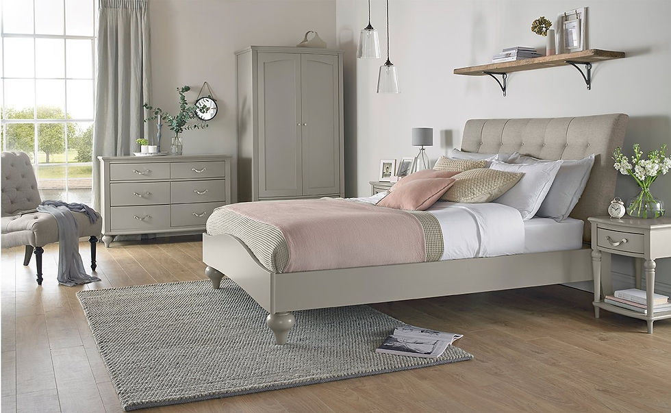 Thumbnail: Montreux Urban Grey Uph Bedstead Vertical Stitch Pebble Grey Fabric -King 150 cm