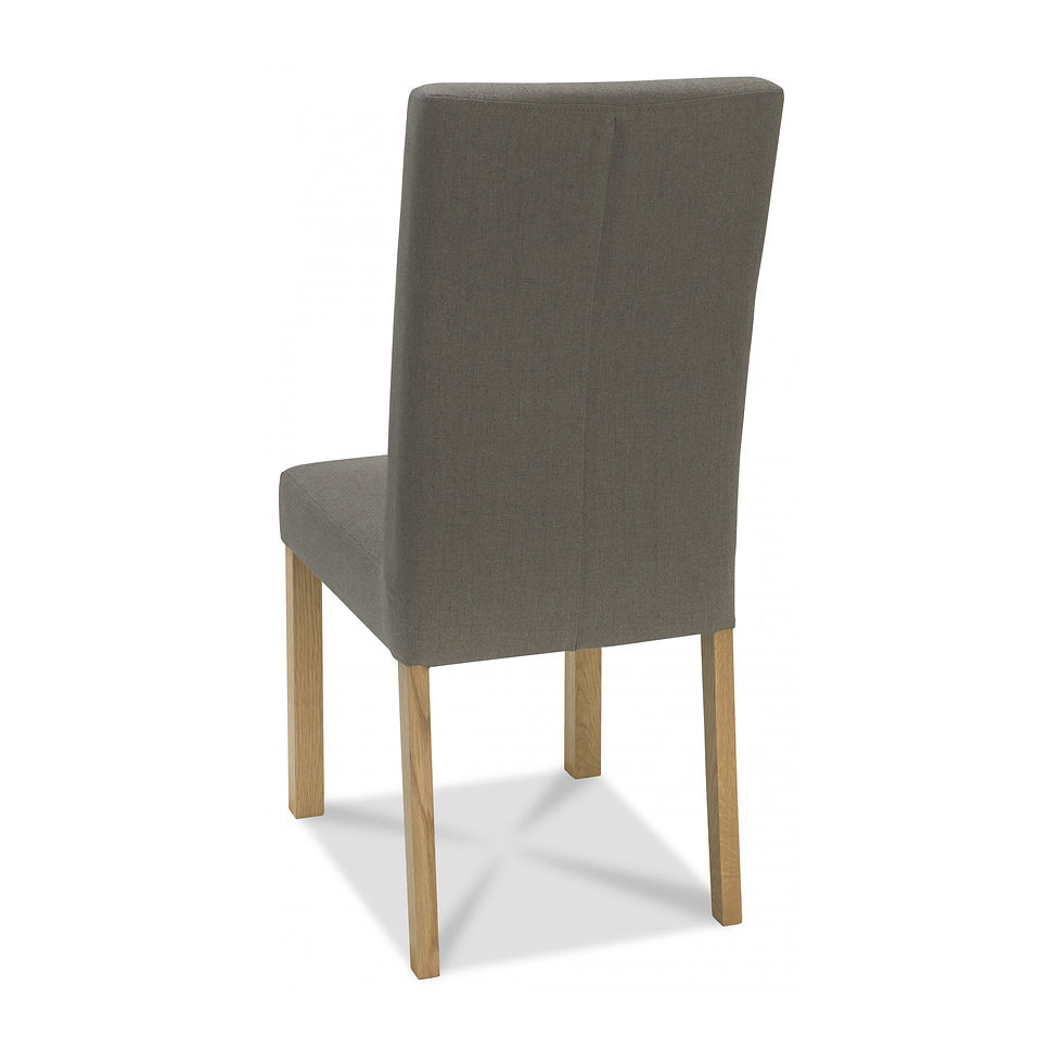 Thumbnail: Parker Light Oak Square Back Chair - Titanium Fabric (Pair)