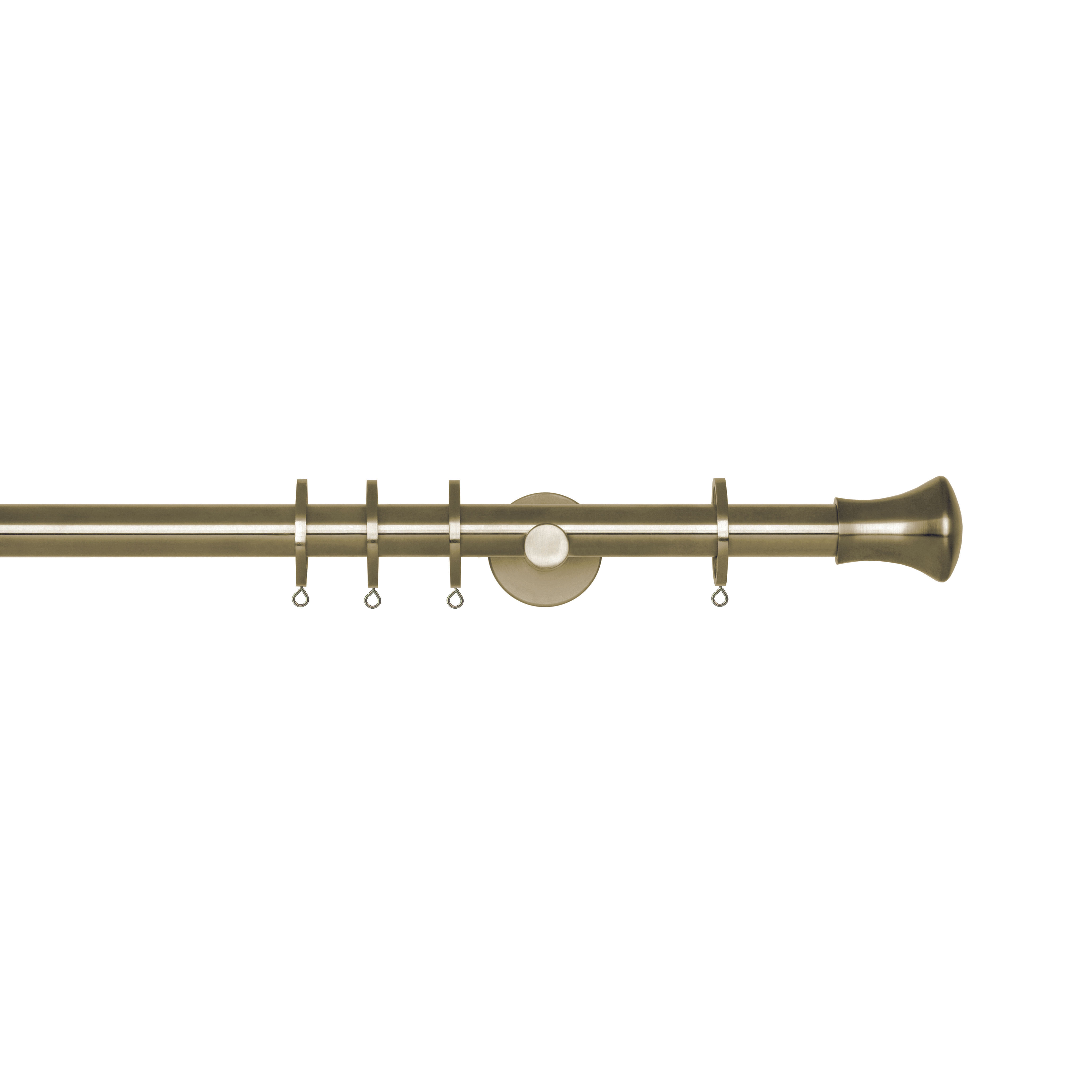 Neo Original 19 mm Trumpet Curtain Pole Set - Spun Brass