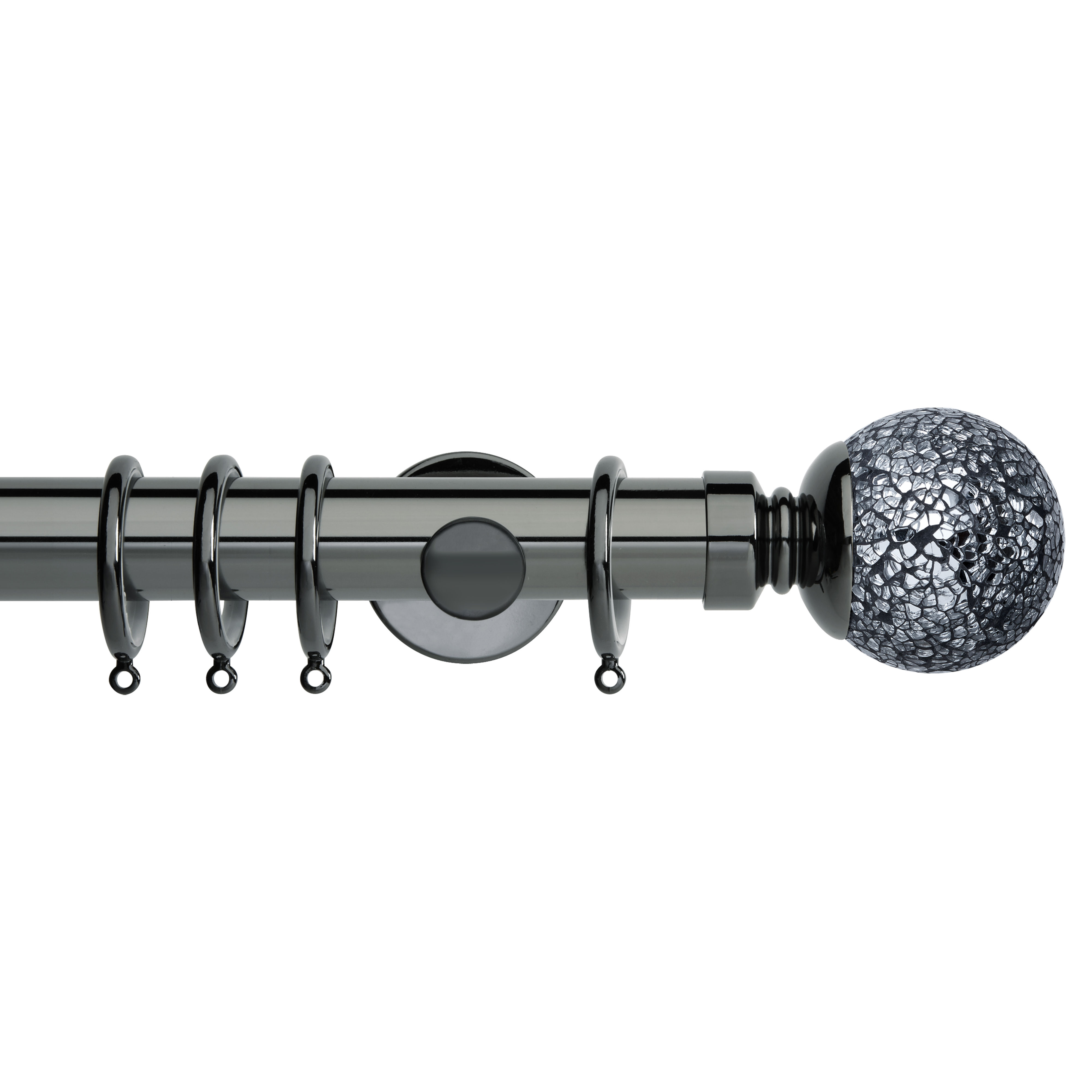 Neo Style 35 mm Mosaic Ball Curtain Pole Set - Black Nickel