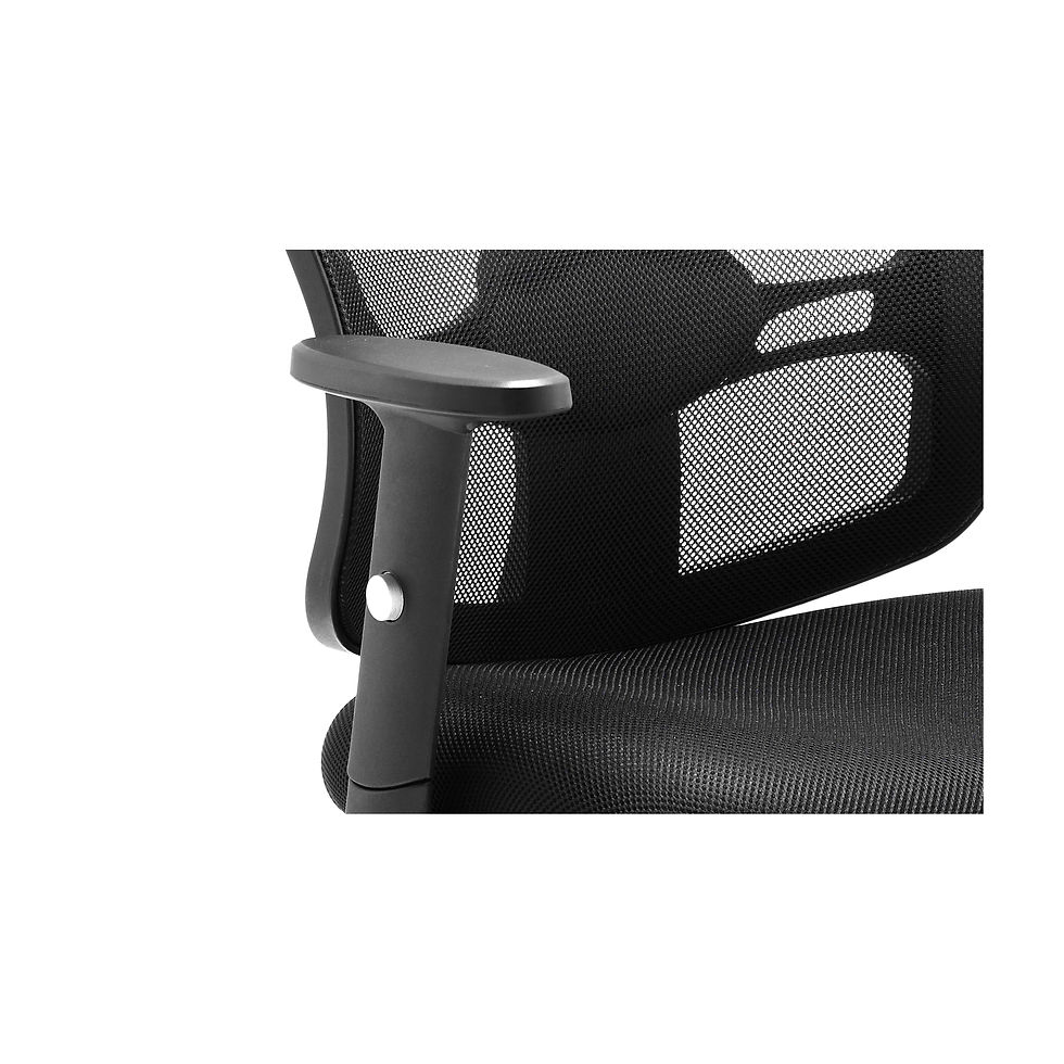Thumbnail: Portland Visitor Cantilever Chair Black Mesh With Arms