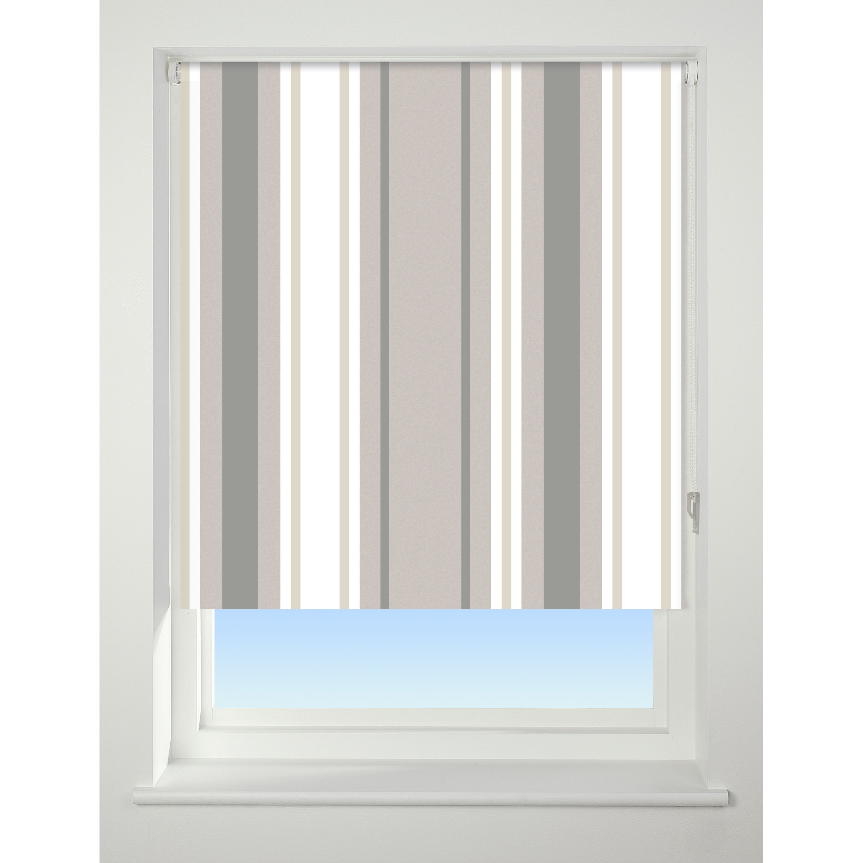 Universal Patterned Blackout Roller Blind - Neutral Stripe