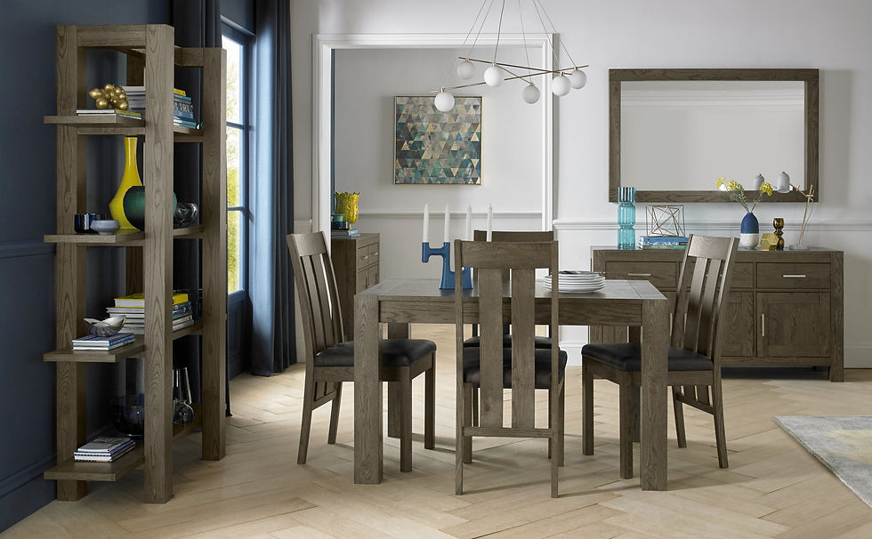 Thumbnail: Turin Dark Oak Slatted Chair - Distressed Bonded Leather (Sold in Pairs)