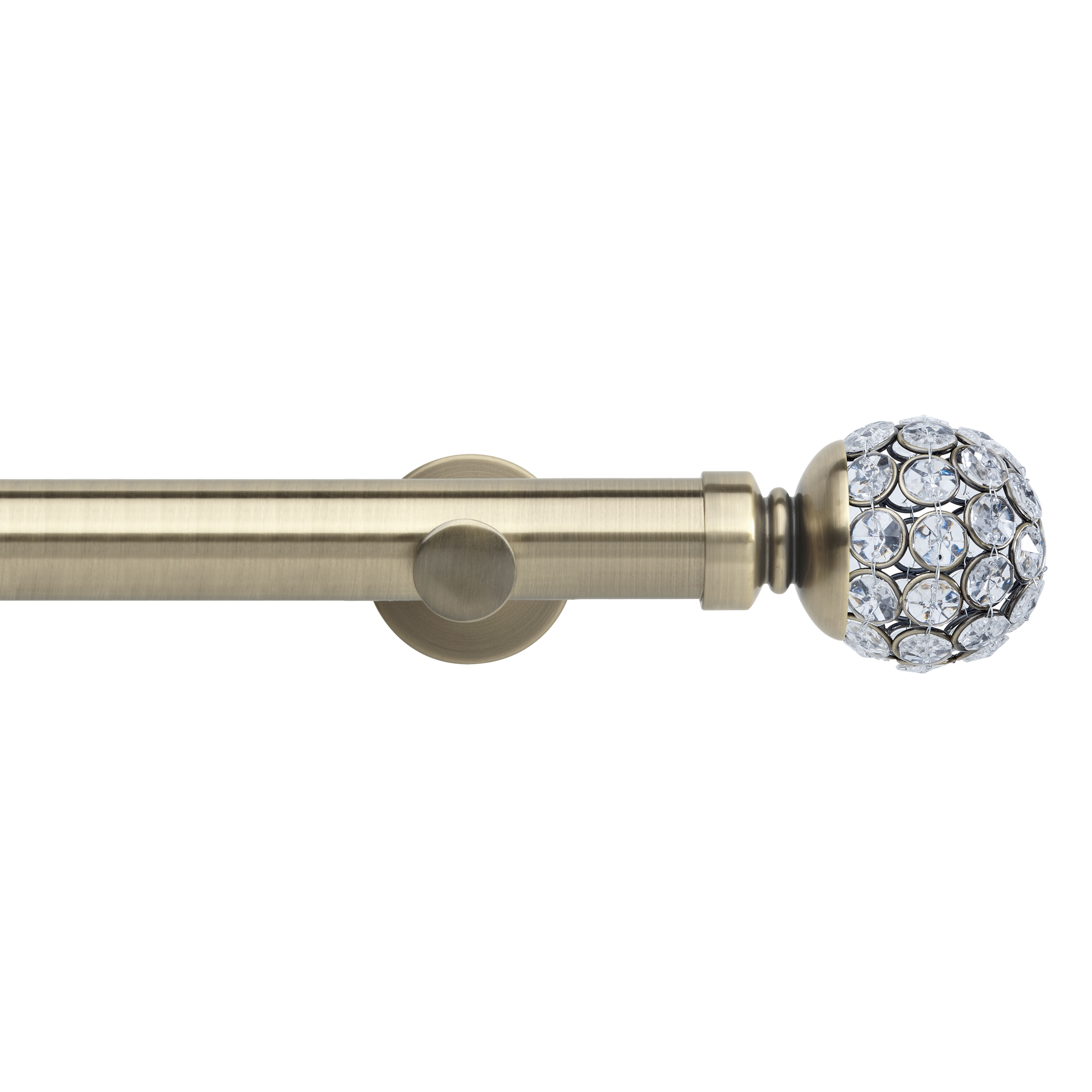 Neo Style 35 mm Jewelled Ball Eyelet Curtain Pole Set - Spun Brass