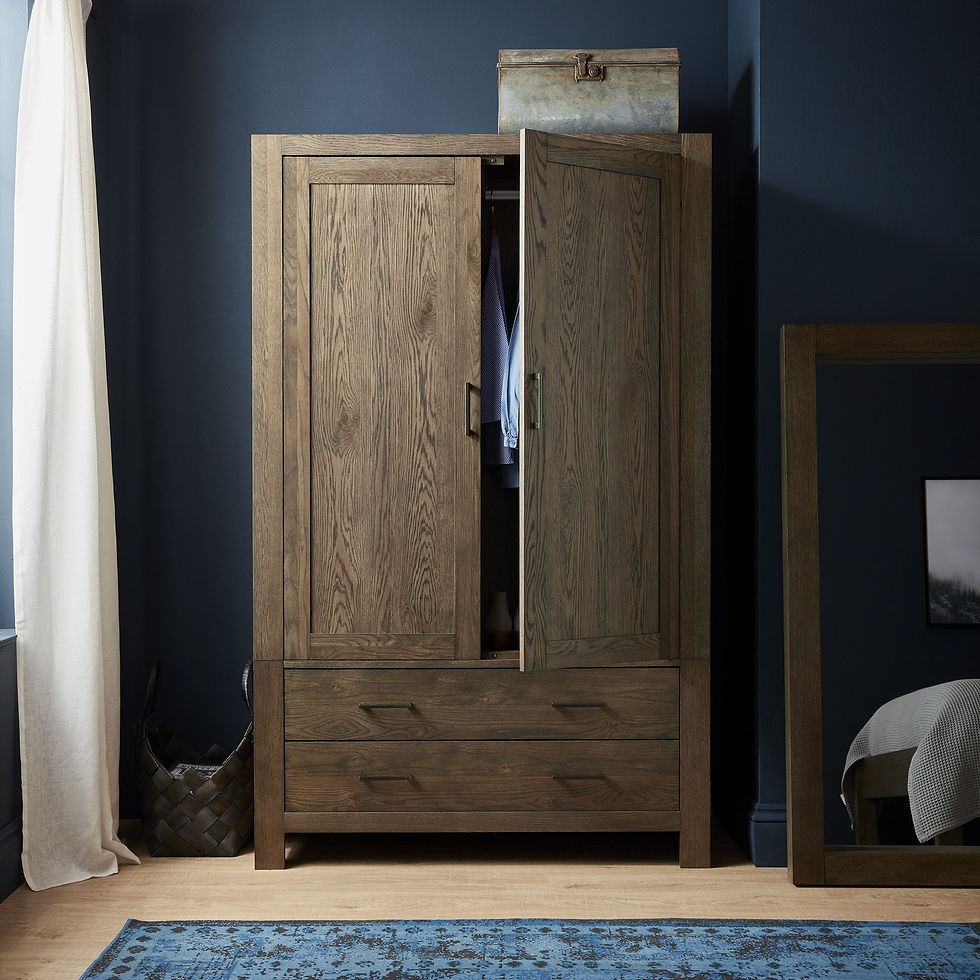 Thumbnail: Turin Dark Oak Large Double Wardrobe