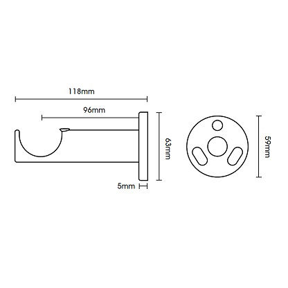 Thumbnail: Neo Original 35 mm Bullet Curtain Pole Set - Stainless Steel