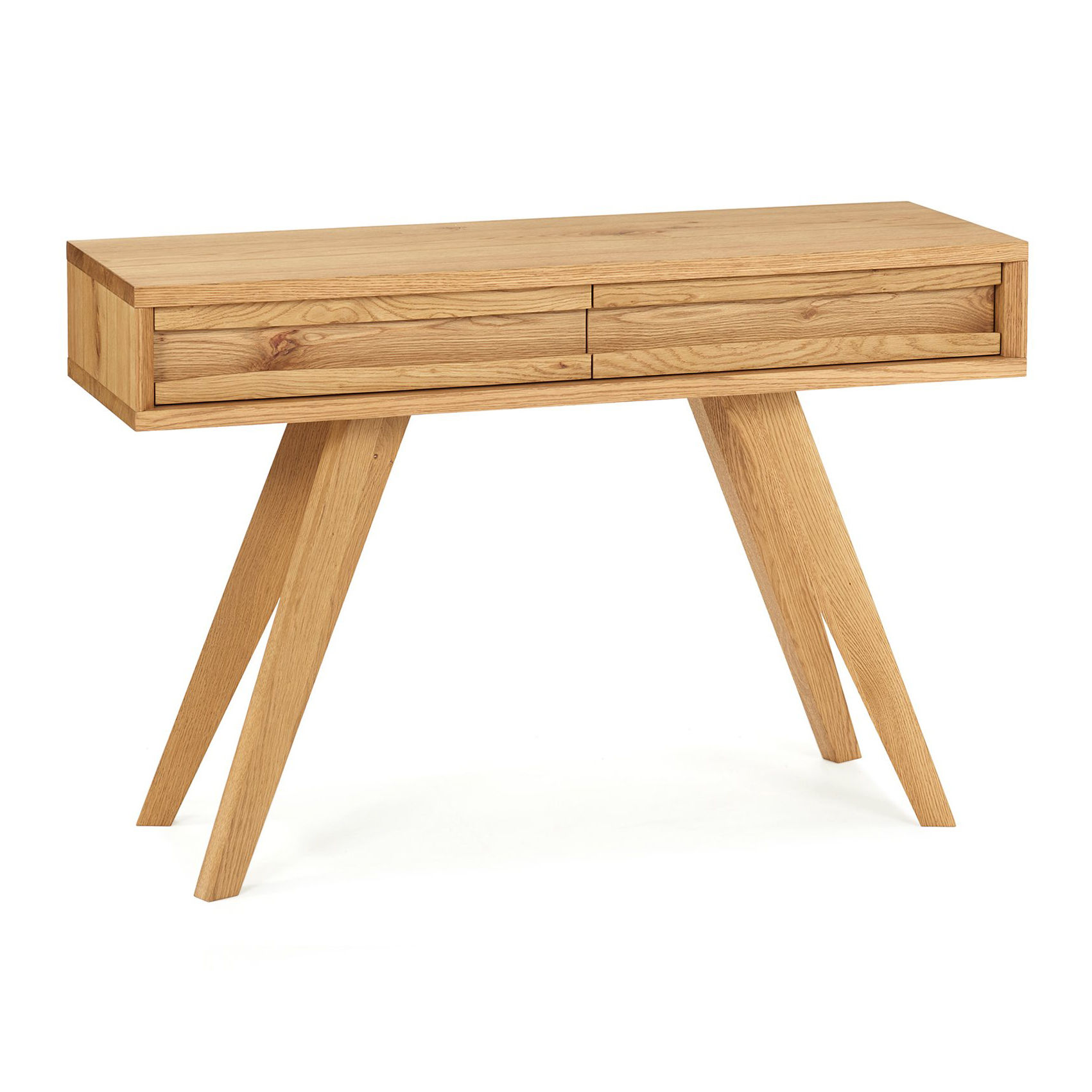 Cadell Rustic Oak Console Table With Drawers