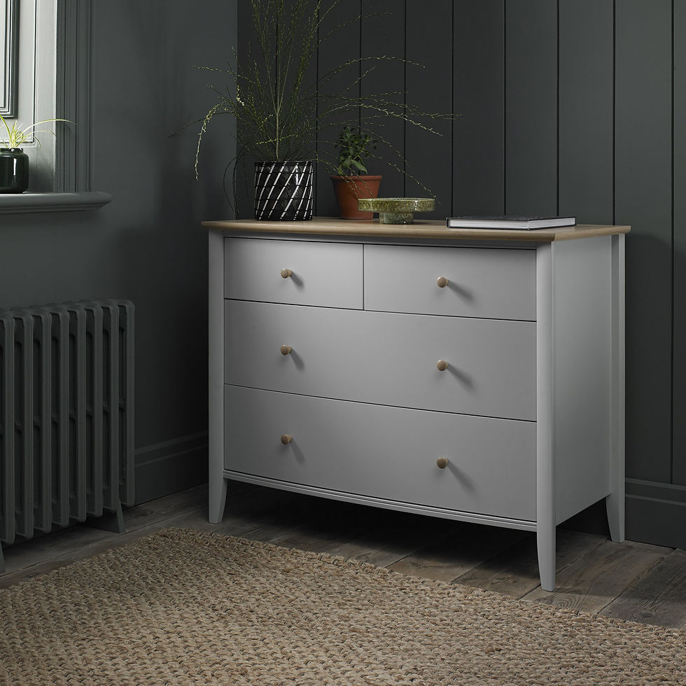 Thumbnail: Whitby Scandi Oak & Grey 2+2 Drawer Chest