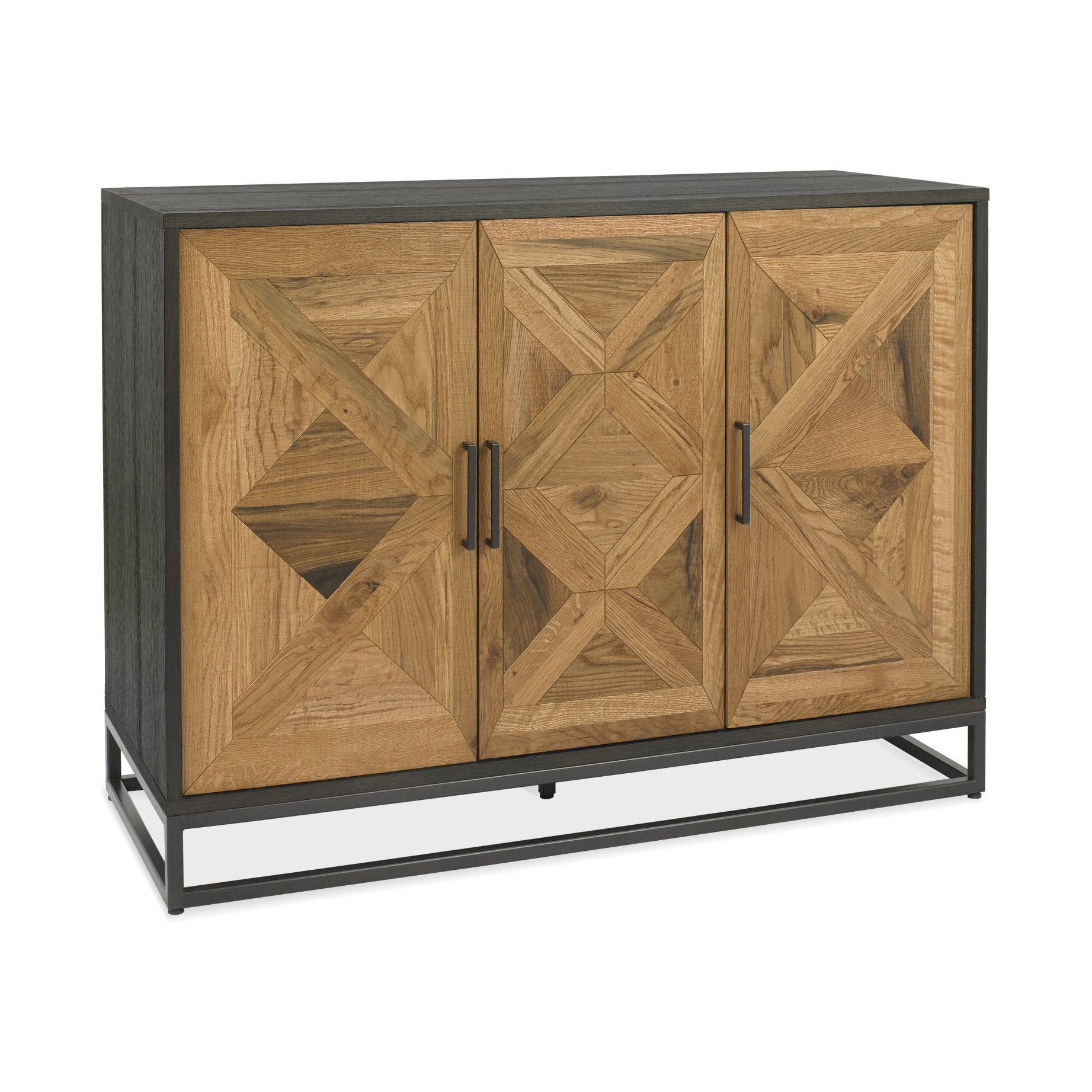 Indus Rustic Oak & Peppercorn Narrow Sideboard