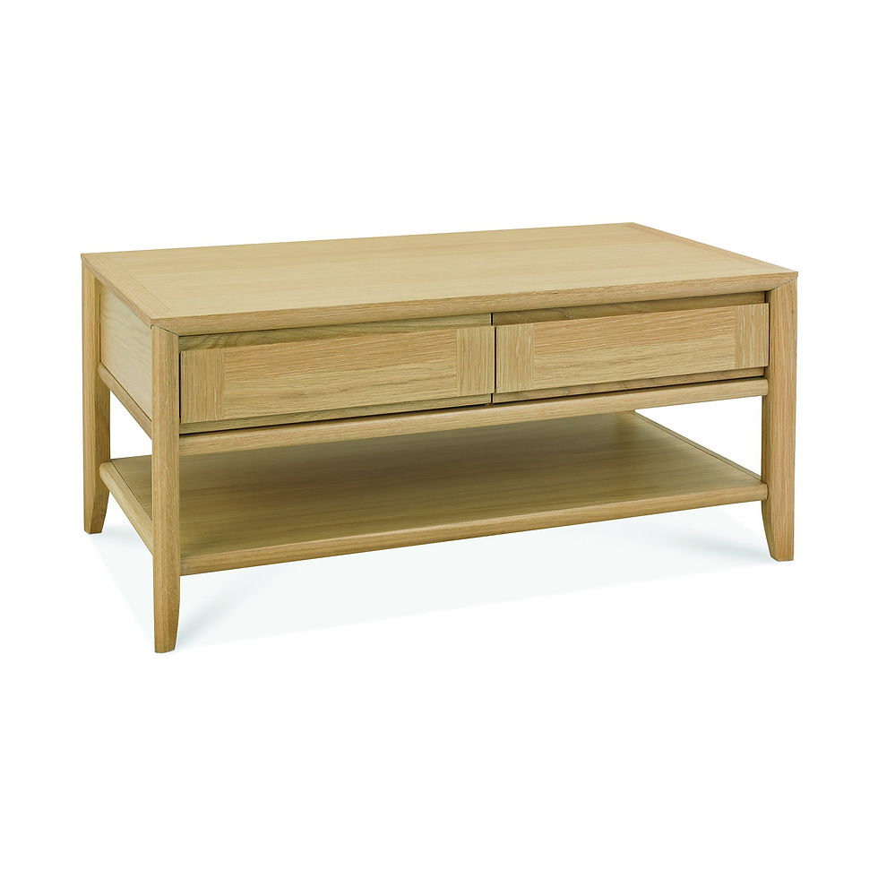 Bergen Oak Coffee Table With Drawer