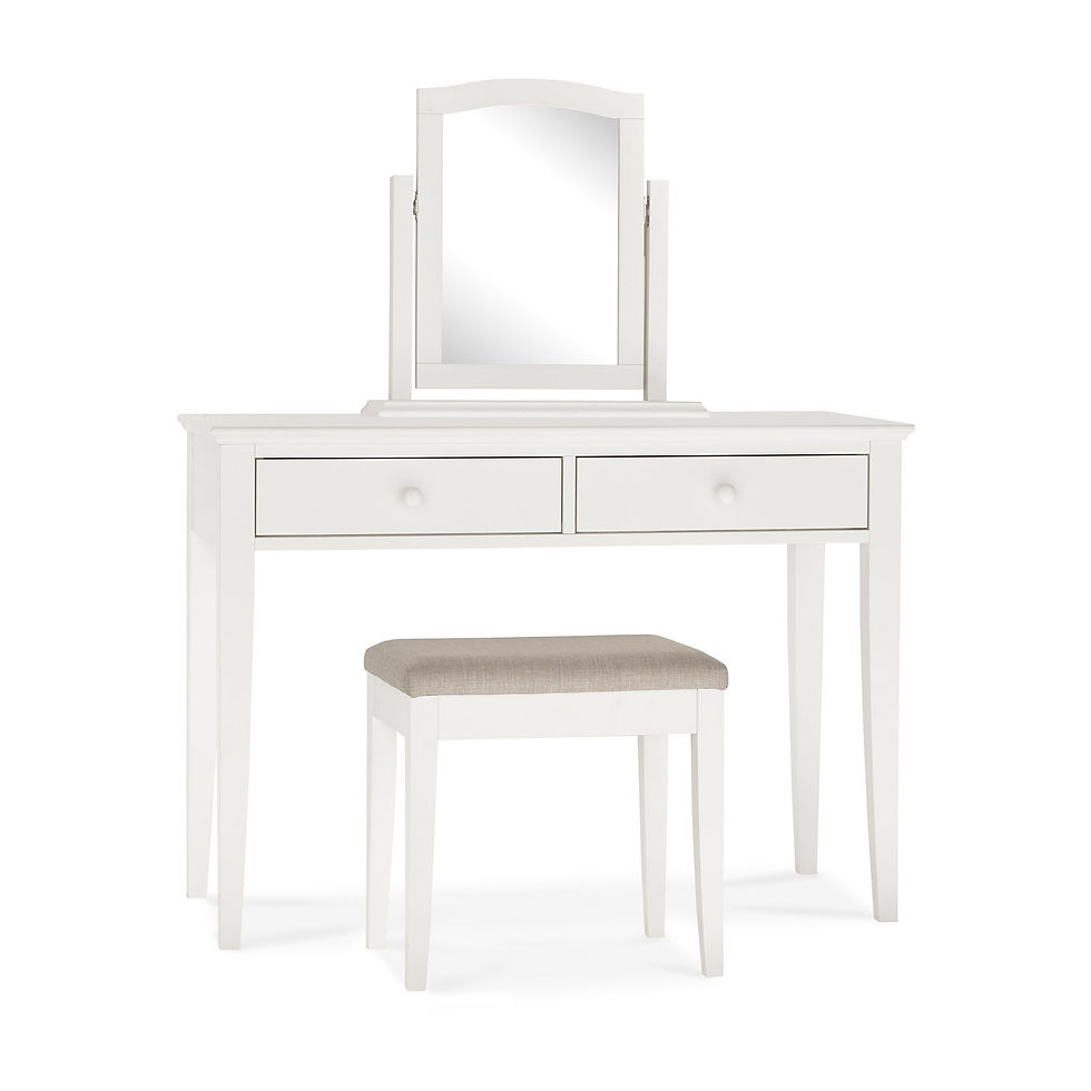 Thumbnail: Ashby White Stool - Pebble Grey Fabric