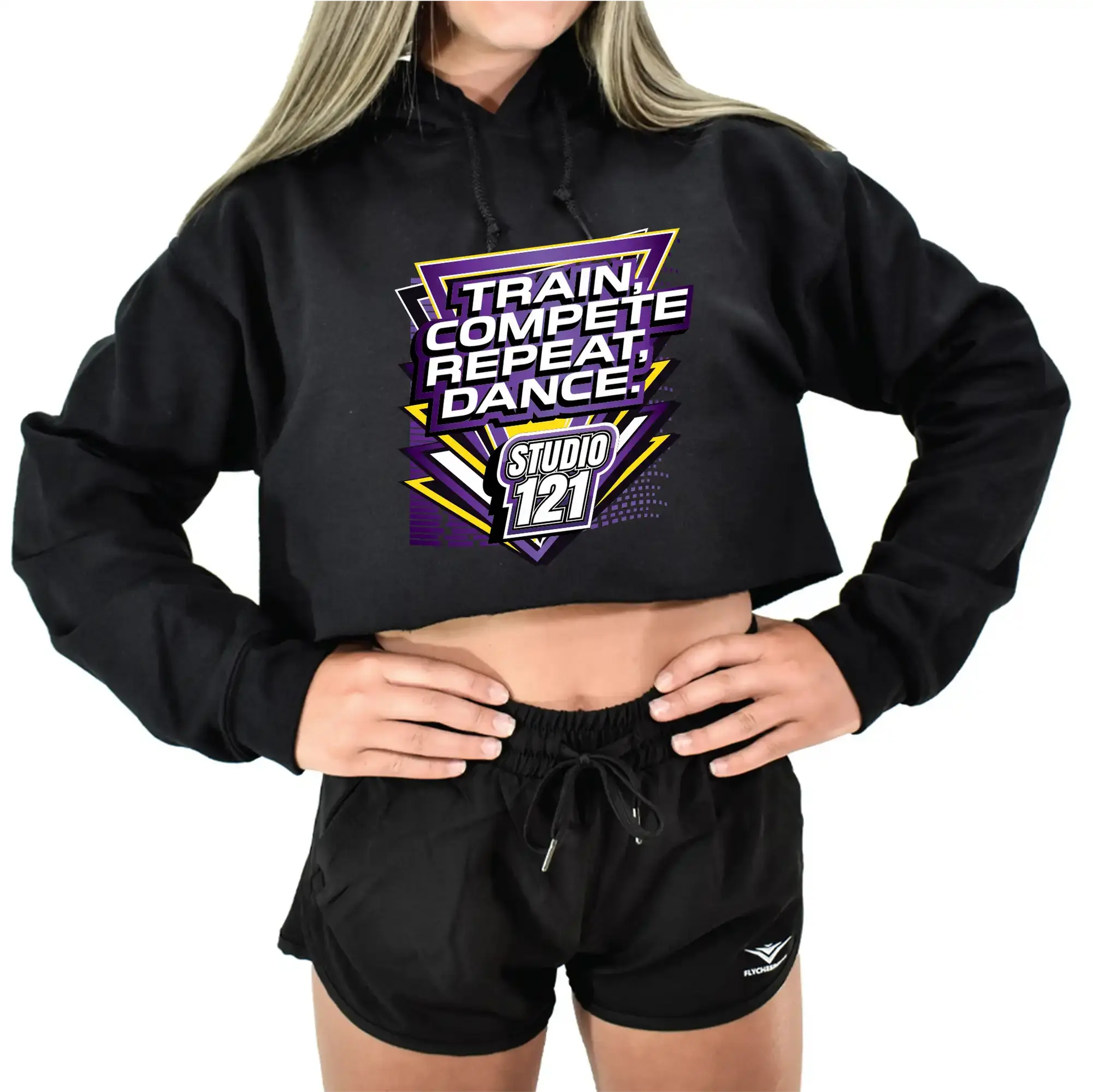 121 Black Crop Hoodie