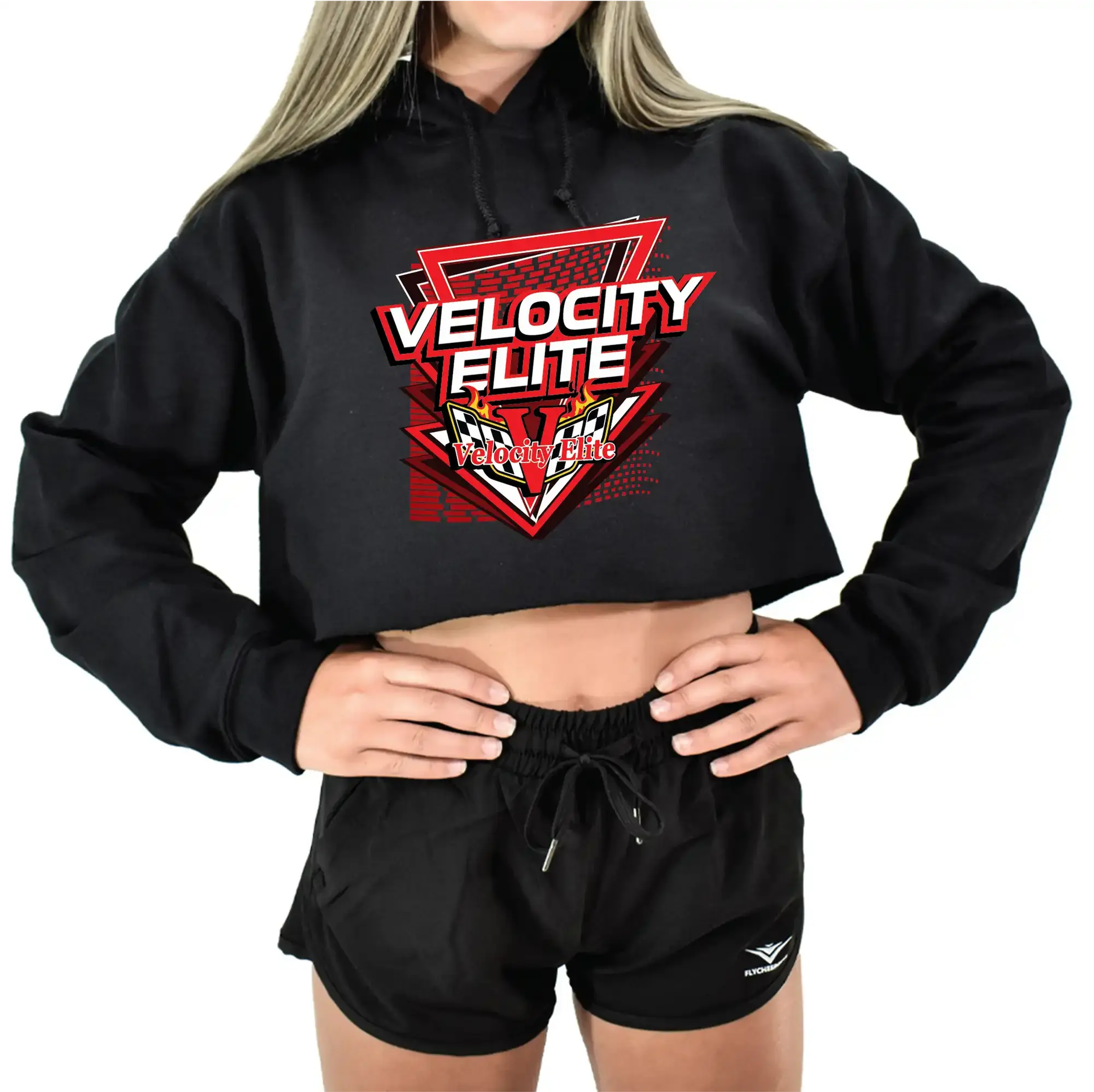 VE Black Crop Hoodie