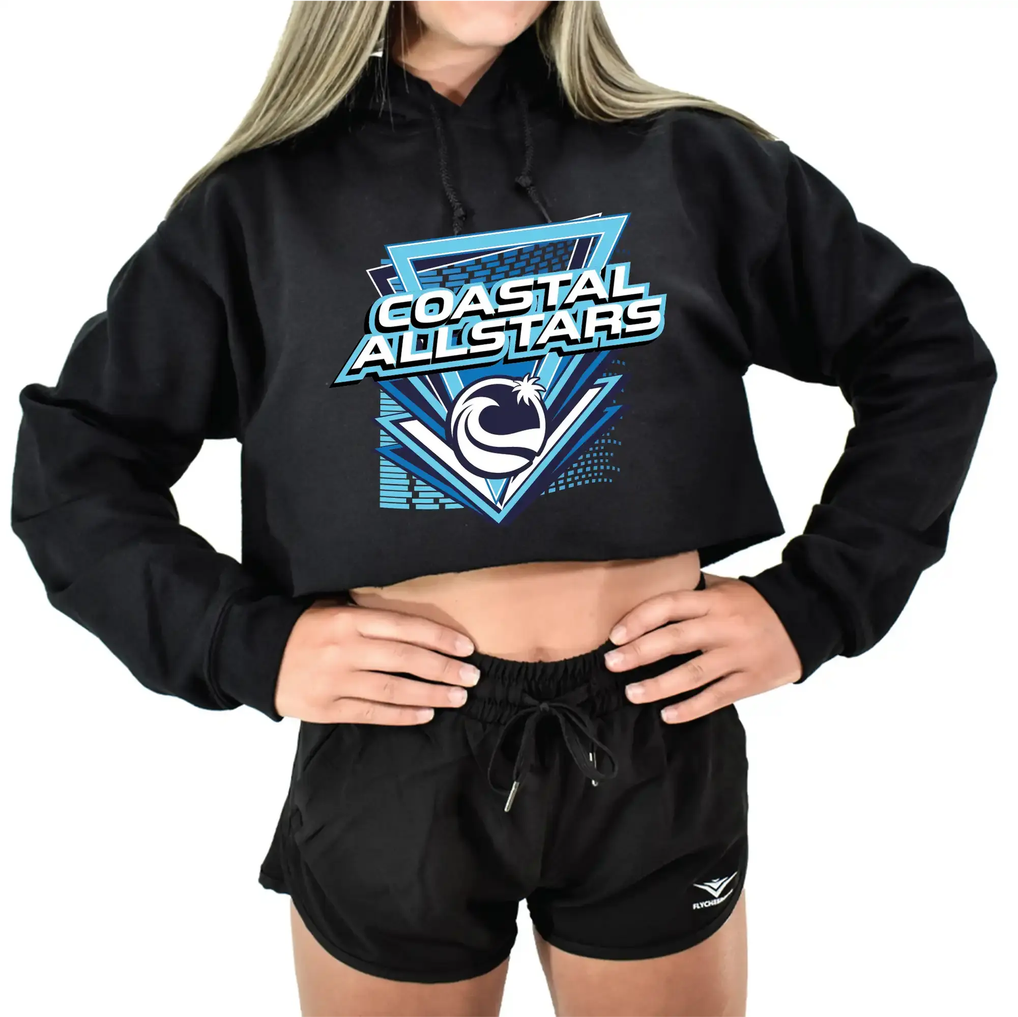 Coastal Black Crop Hoodie