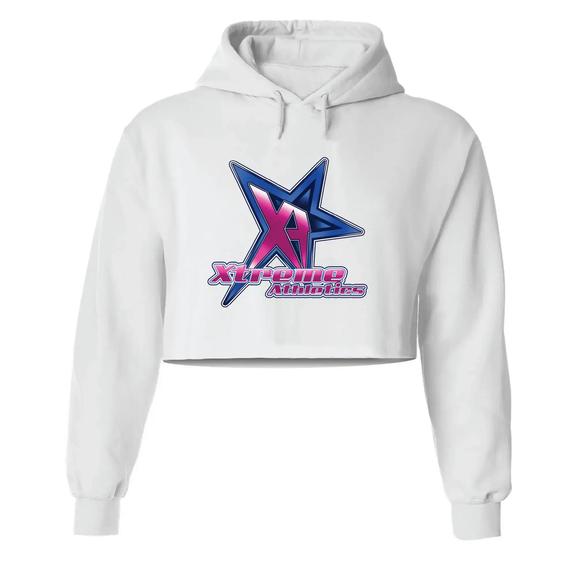 X Athletic White Crop Hoodie