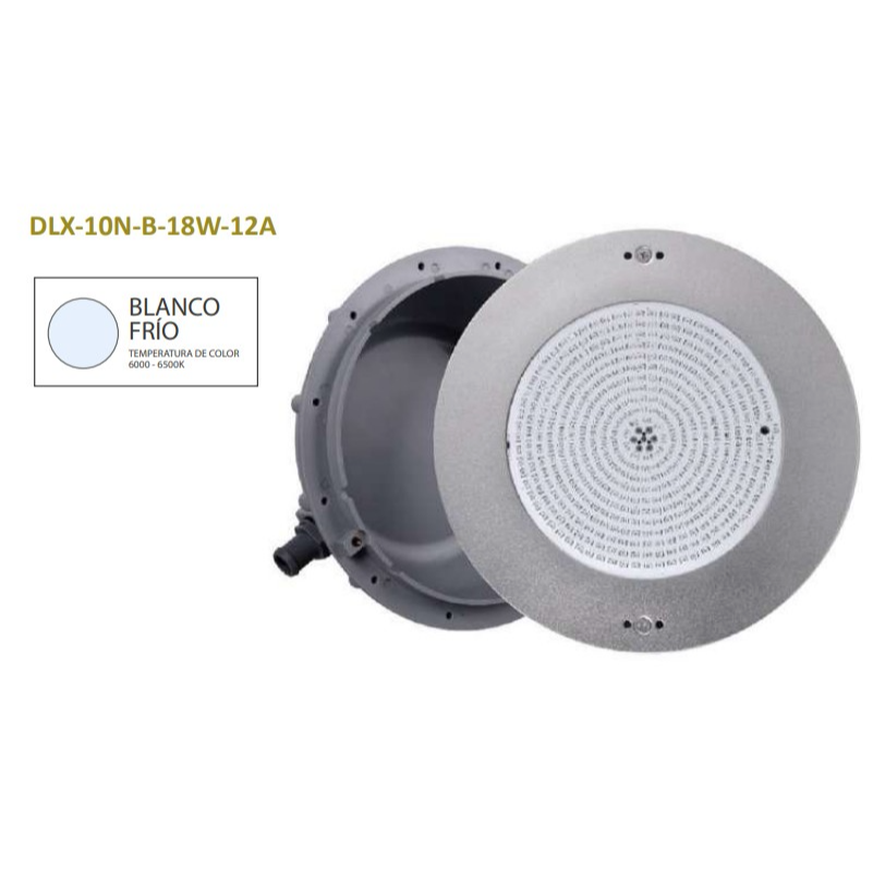Reflector de led blanco serie Deluxe de 18 W, 12 VCA, 10"