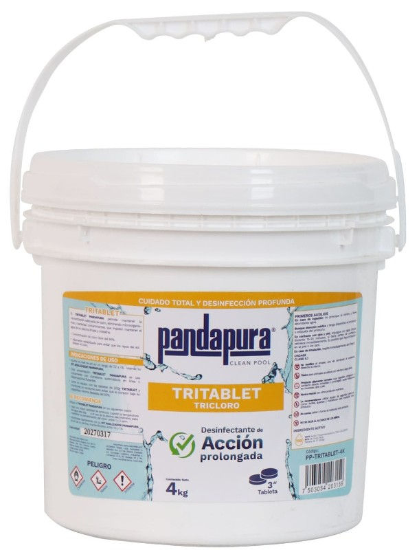Cubeta de 4 kg de tricloro tableta Panda