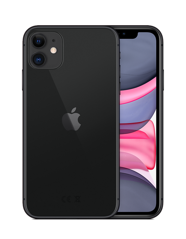 HappyRenew's iPhone 11, custom-designed with a striking back glass and elegant buttons