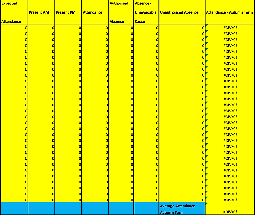 Thumbnail: Attendance Register Template