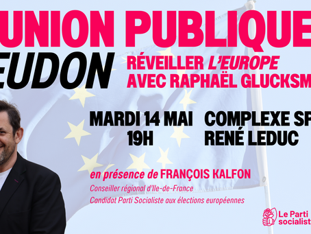 AGENDA : Réunion publique le 14 mai à Meudon ! 