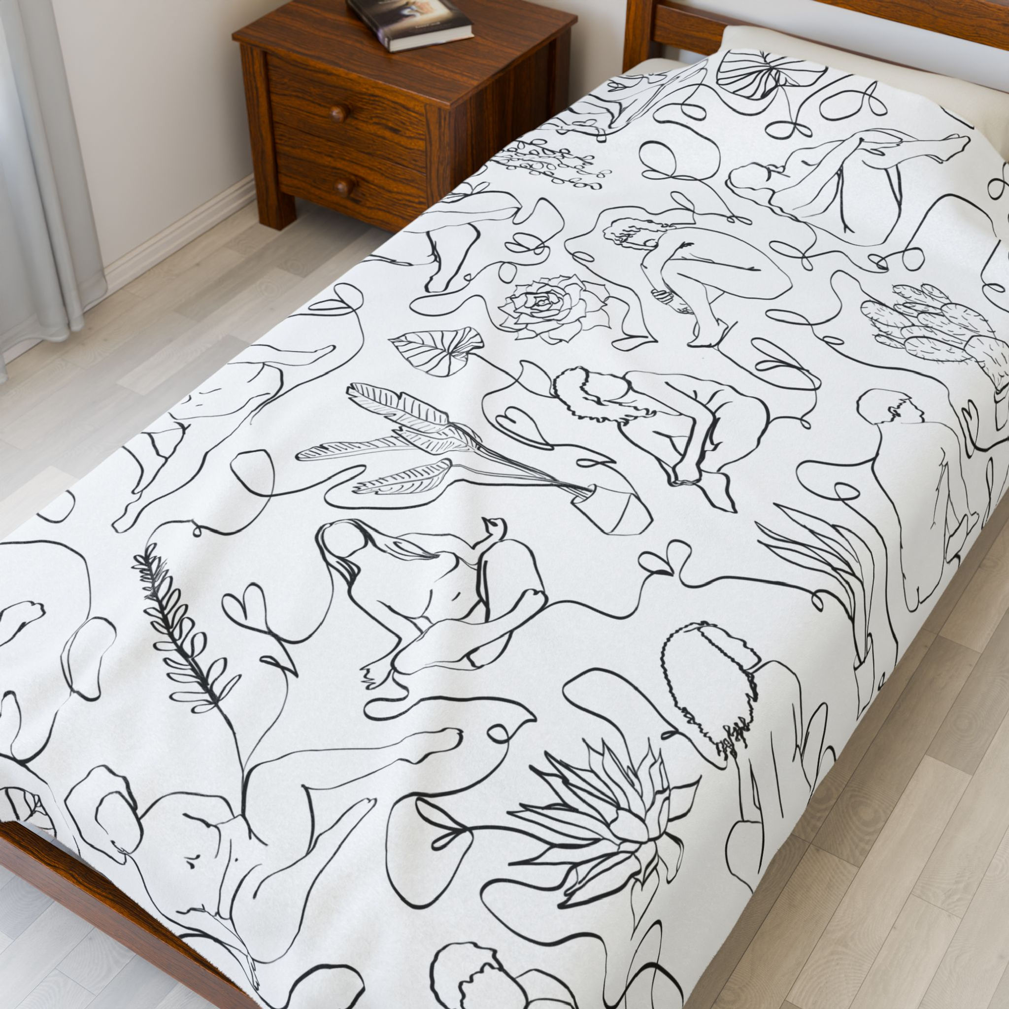 Su Casa Body Positivity and Plants Plush Blanket