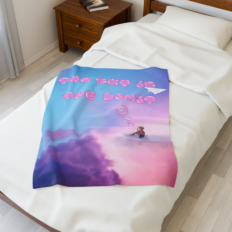 Thumbnail: The Sky Is Not The Limit Velveteen Plush Blanket 