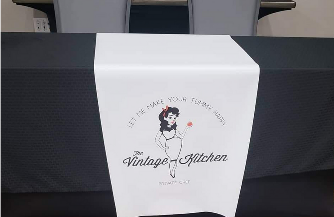 vinyl table runner for The Vintage Kitchen