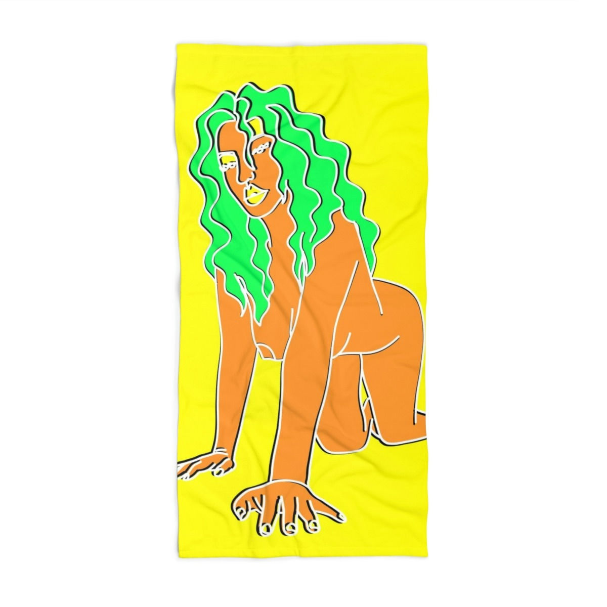 Neon Babe Beach Towel