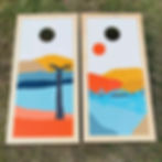 custom painted bags, cornhole, bean bag toss set