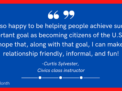 National Volunteer Month: Curtis Sylvester, Civics Instructor