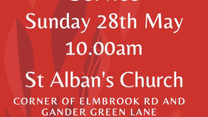 Parish Pentecost Service - 10.00am Sunday 28th May 2023 at St Alban's