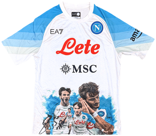 Napoli 2022/23 Face Game Shirt Kvaratskhelia #77 (XL) *Boxed*