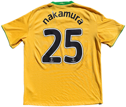 NAKAMURA 25番 サッカーユニフォーム Celtic 2008/09 UCL Away Nakamura #25 (L)