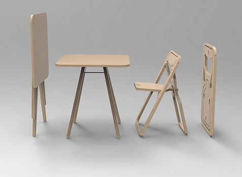 Chaise pliante et table pliante INFINE Natural